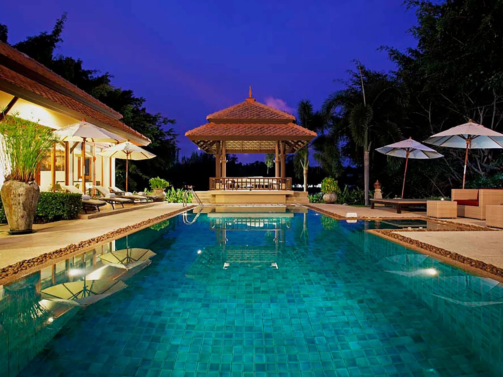 Laguna Waters - Pool night view
