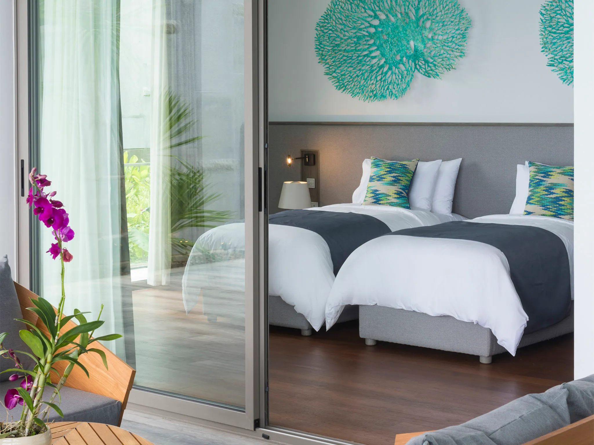 Malaiwana Duplex - Lower twin bedroom