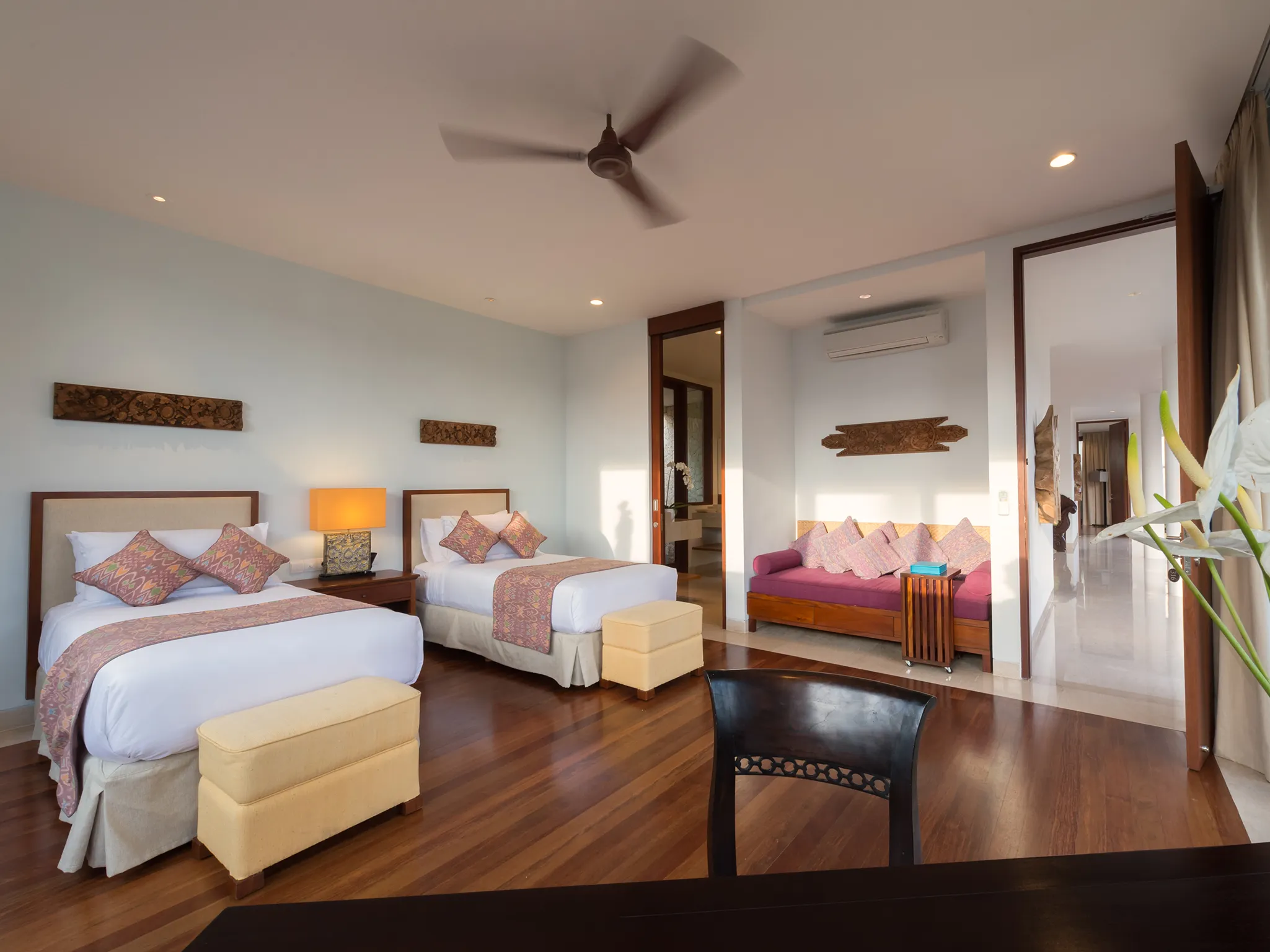 Pandawa Cliff Estate - Villa Marie - Downstairs twin bedroom