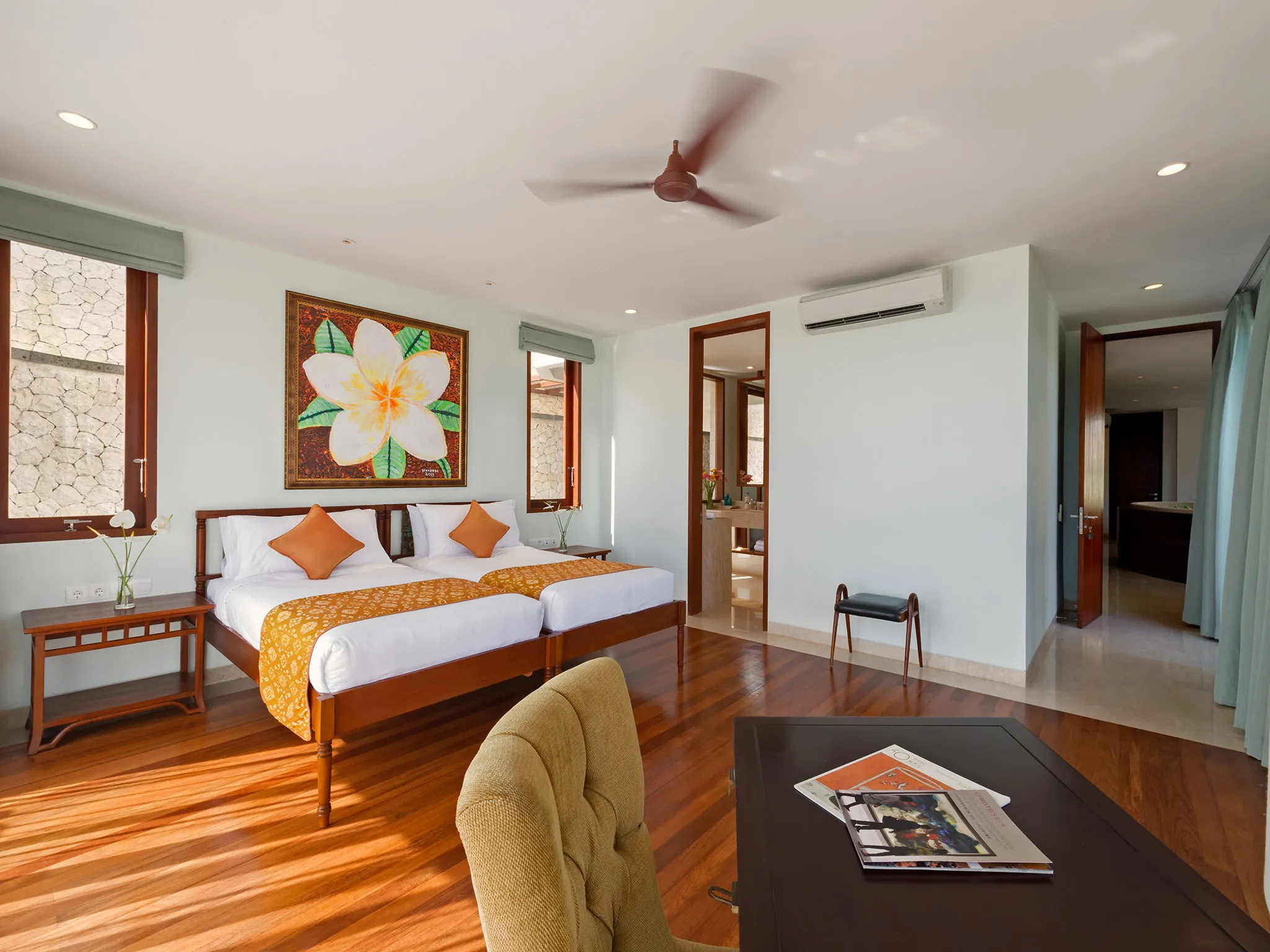 Pandawa Cliff Estate - Villa Rose - Downstairs twin bedroom