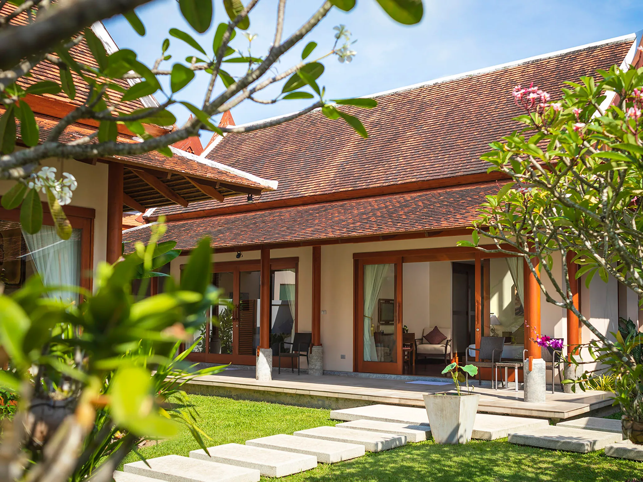 Tawantok Beach Villas - Villa 1 - Bedrooms as seen from the garden