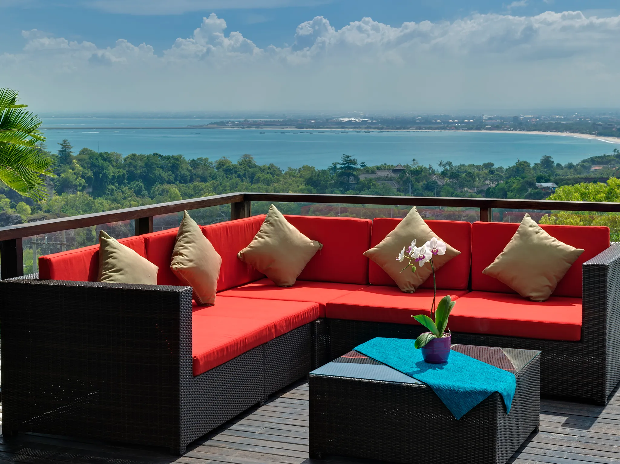 Villa Aiko - Outdoor sofa with view to Jimbaran bay
