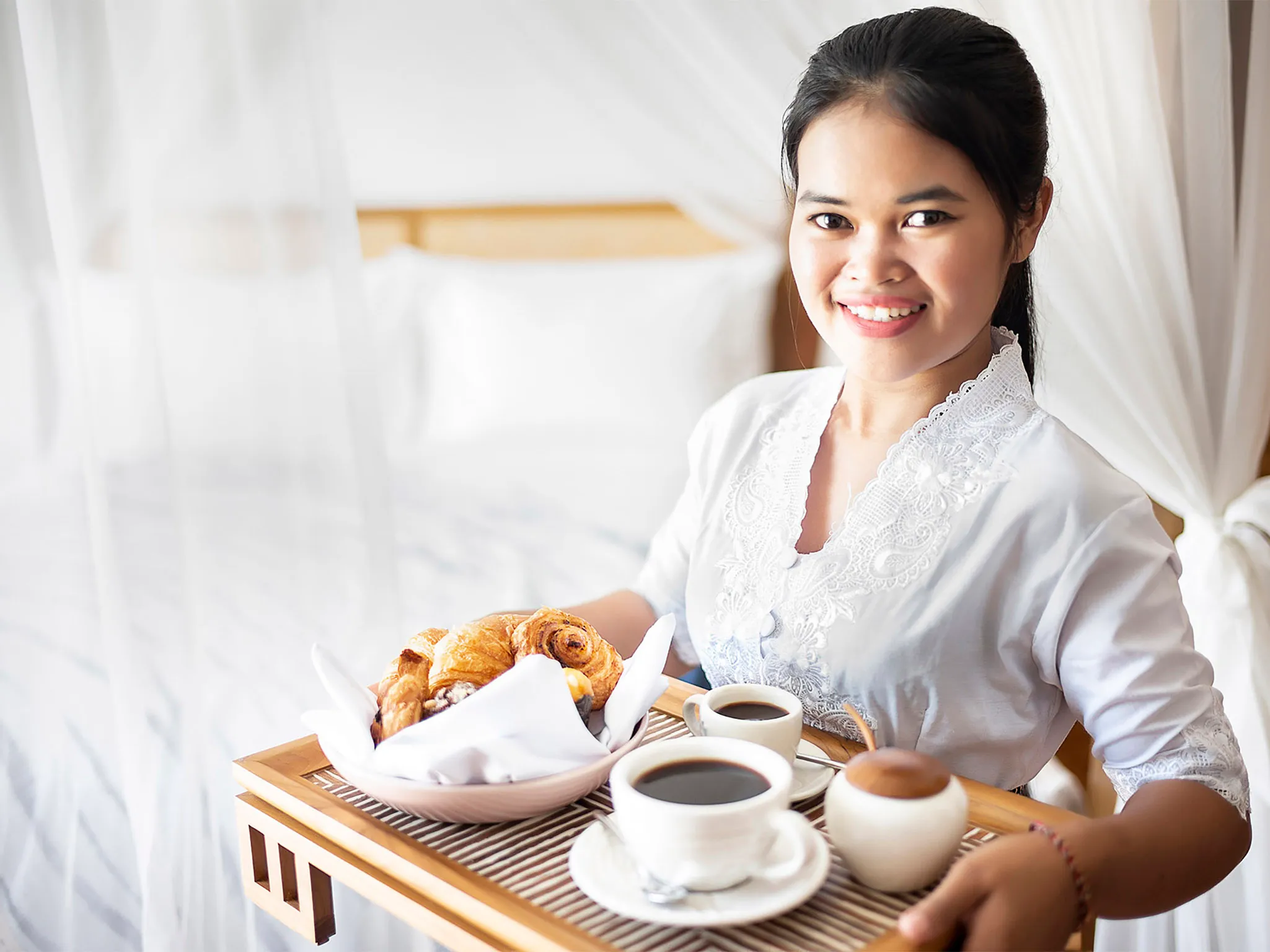 Villa Indrani - Coffee and bread for room service