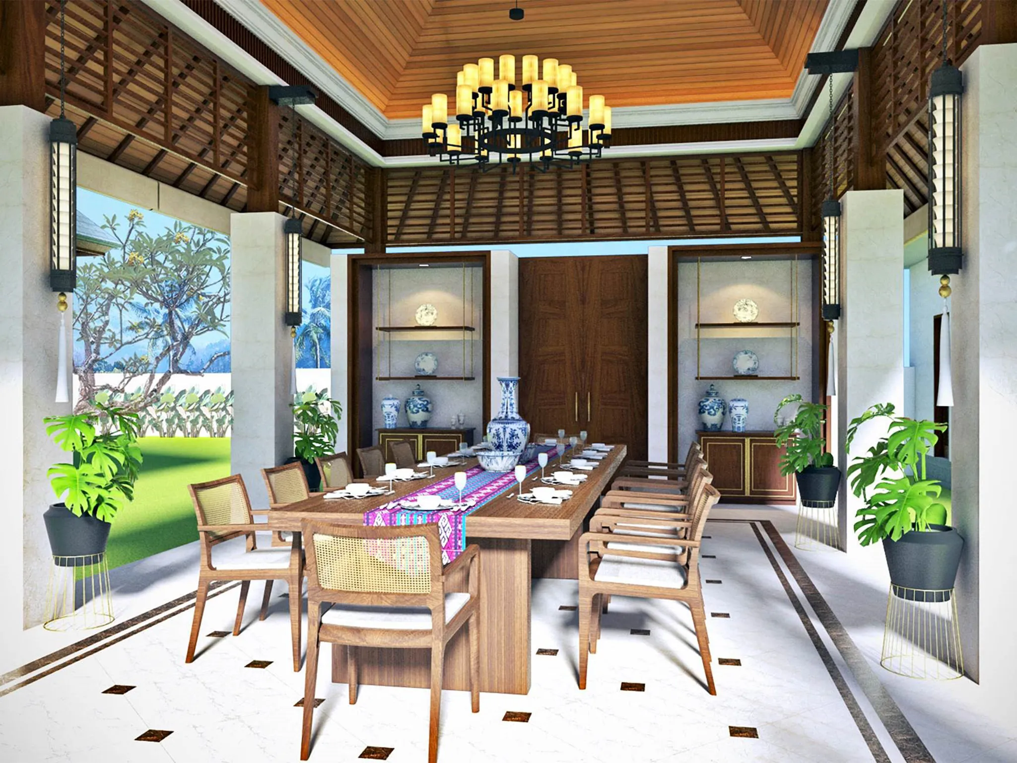 Villa Kailasha - Dining area layout
