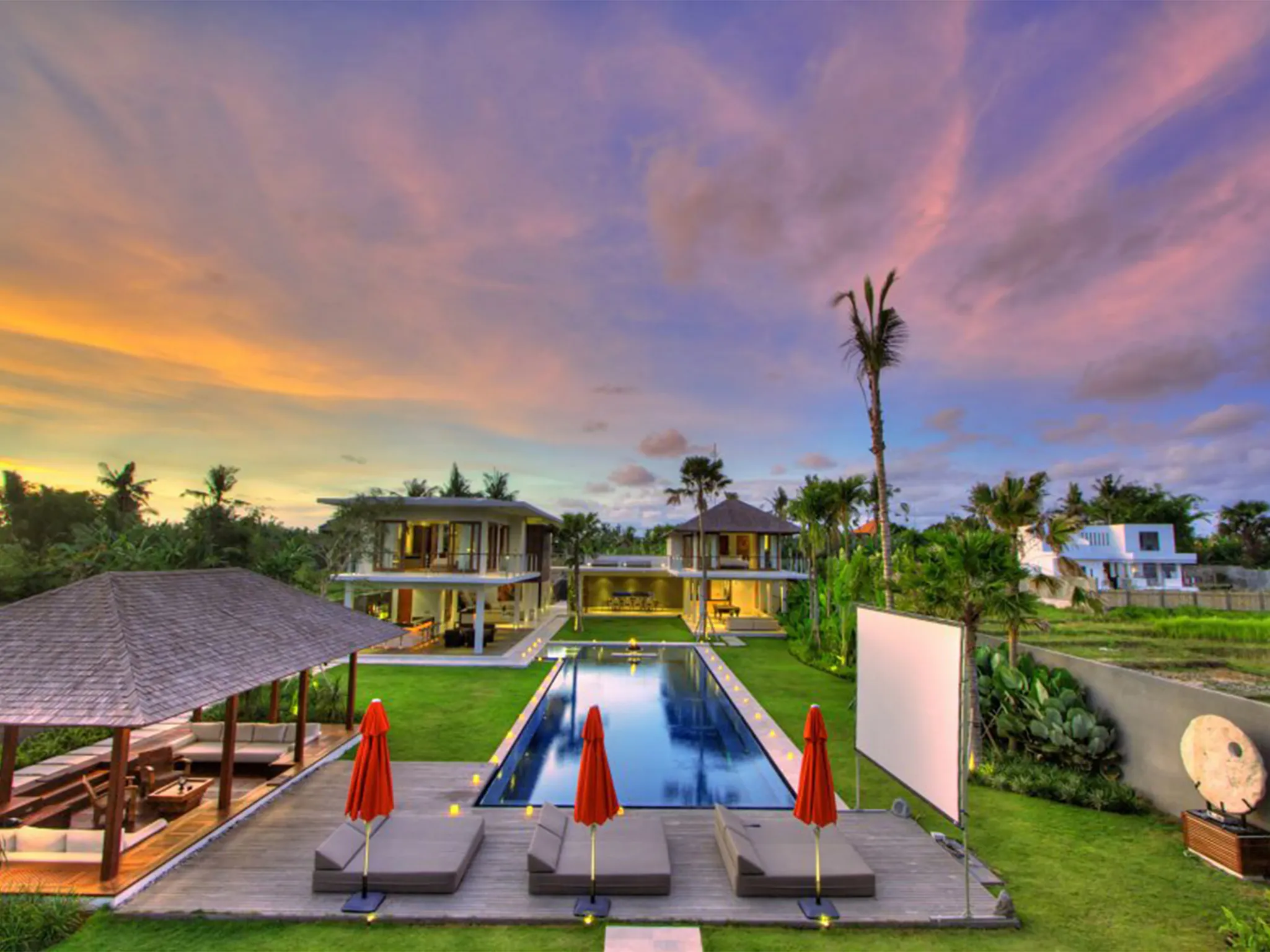 Villa Kalyani - The villa at sunset