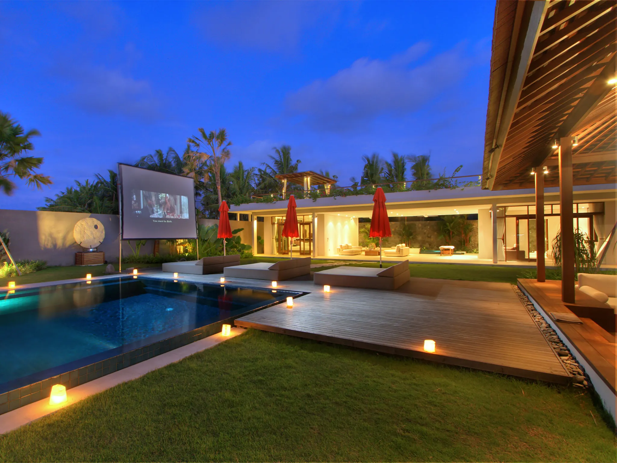 Villa Kalyani - Outdoor  movie screen