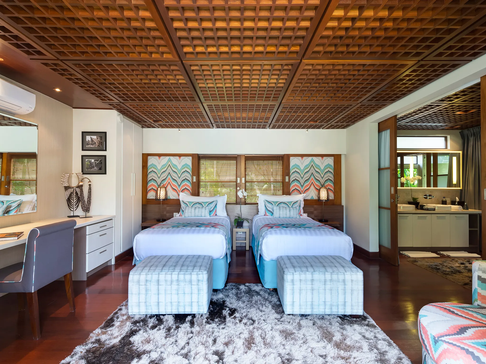 Villa Windu Sari - Guest bedroom one with beds as twins