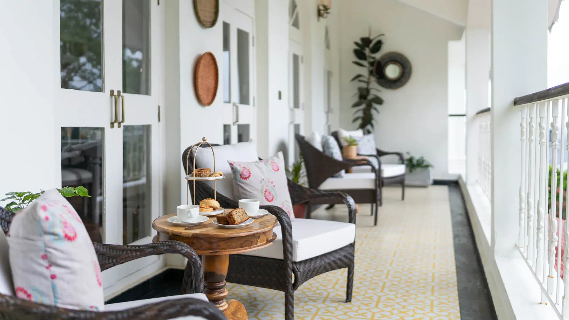 Balcony with Tea garden views | Villa Aikyam