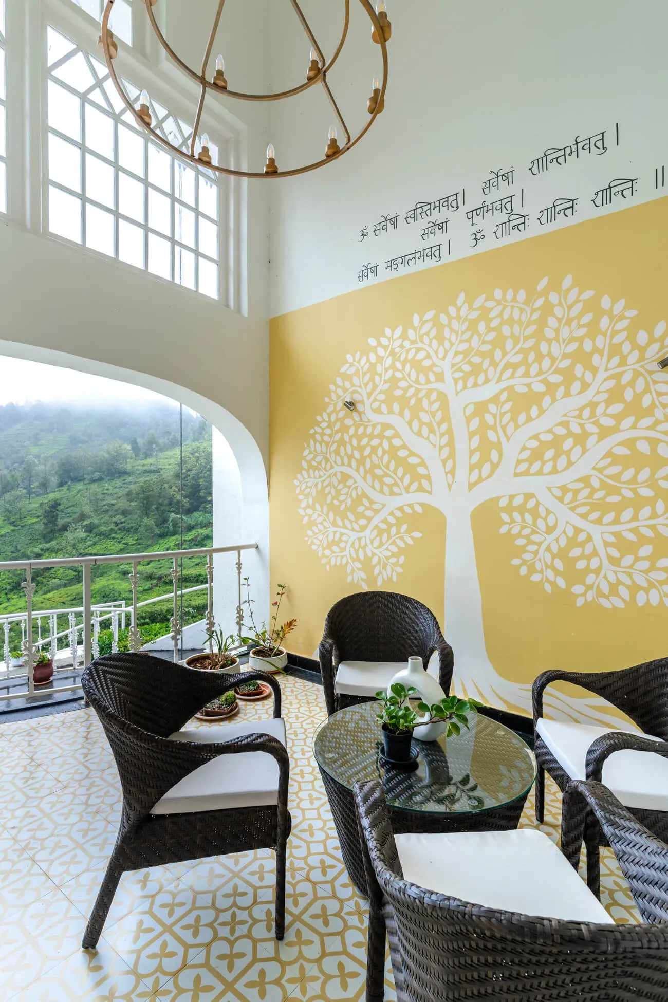 Common seating area with views | Villa Aikyam