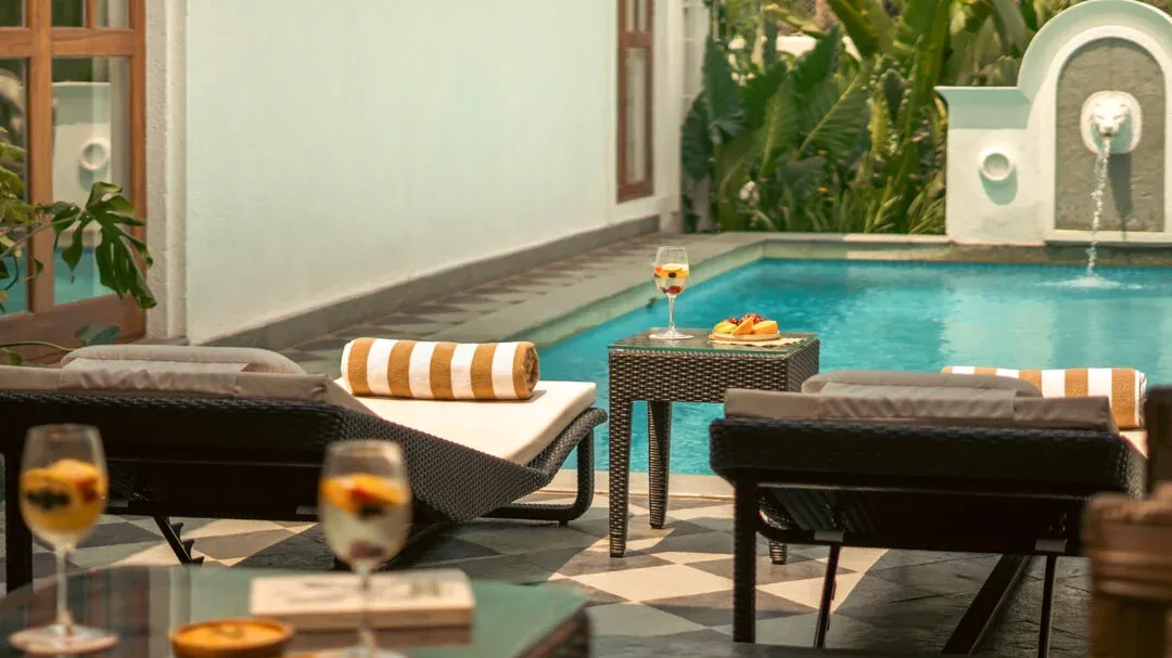 Poolside Seating Area | Amora Villa B | Goa