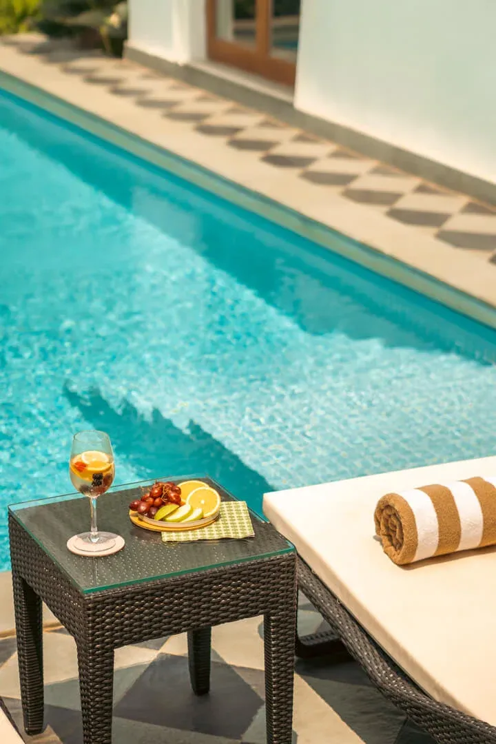 Poolside Lounging | Amora Villa B | Goa