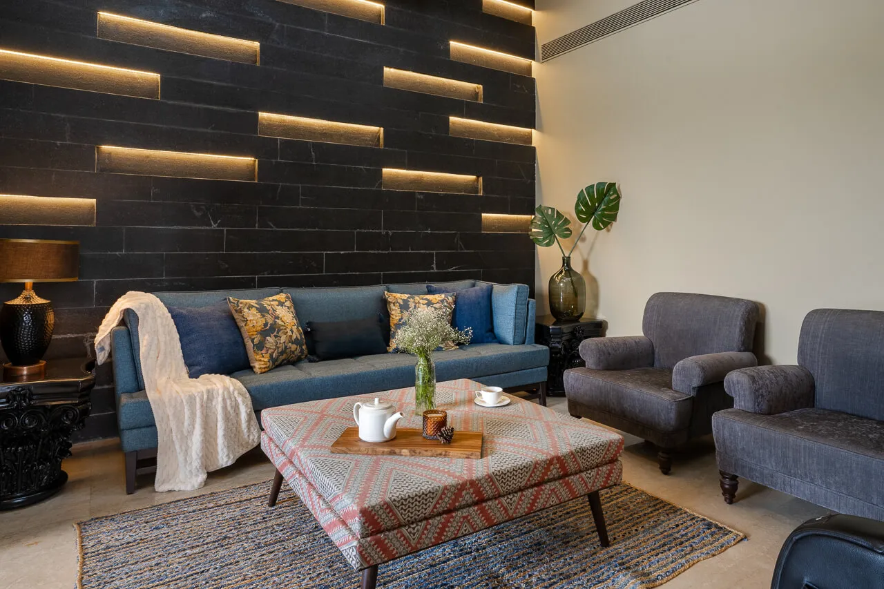 Master Bedroom Lounge | Bamboo Breeze by Lohono Stays 