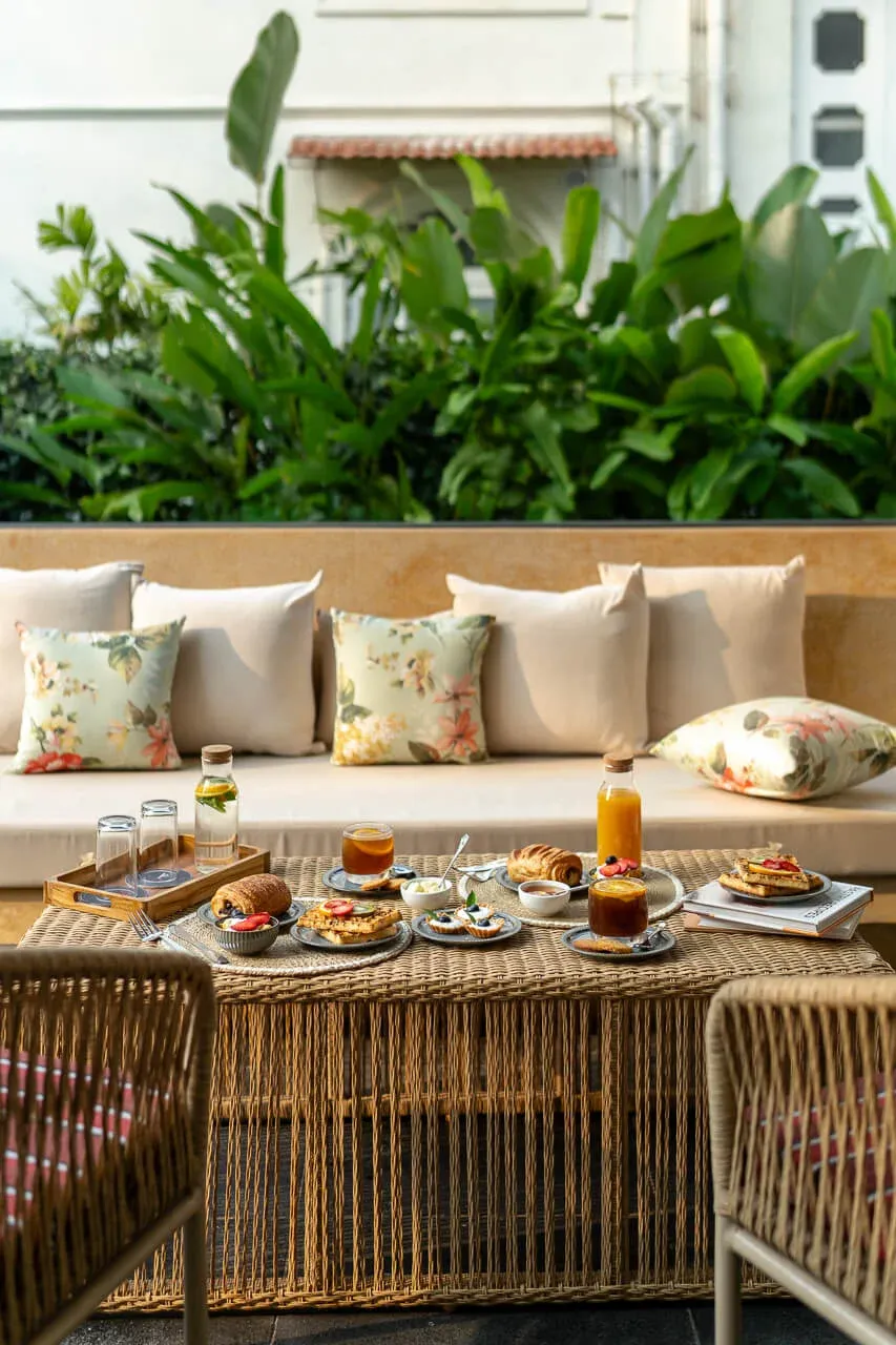 outdoor seating area