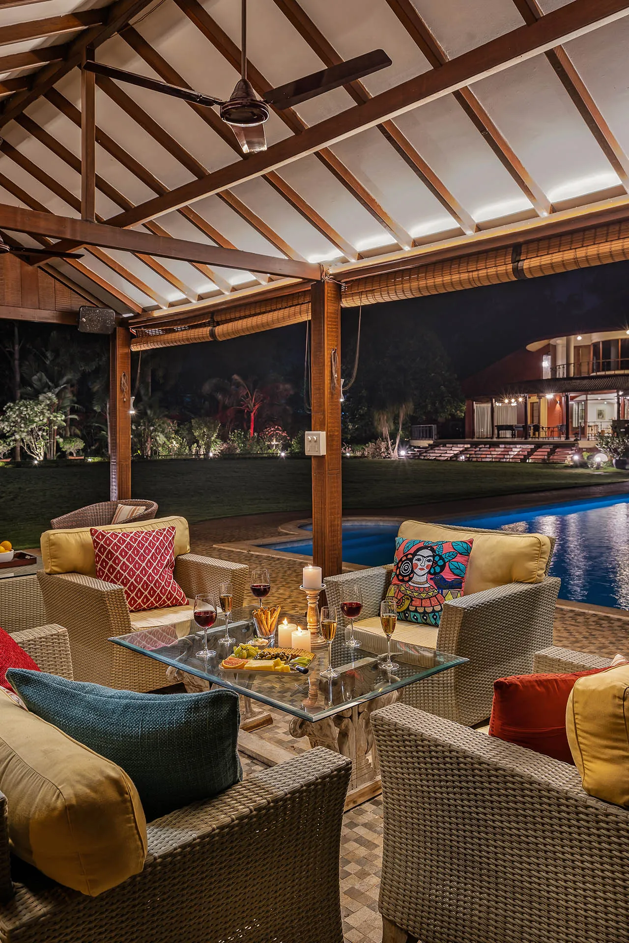 Villa Lani - Drinks setup in gazebo