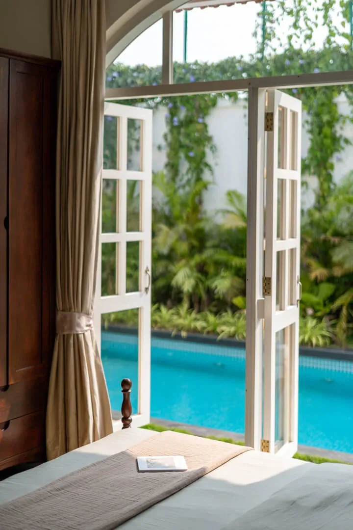 Bedroom with Pool View | Mila Villa 5 by Lohono Stay