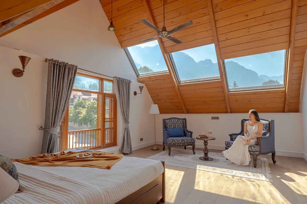 Bedroom with Skylight | Noor, Srinagar by Lohono Stays