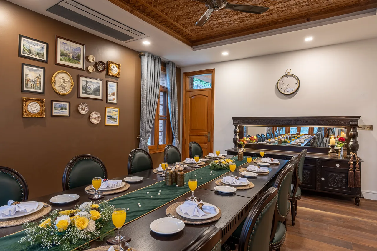 Dining Area | Noor, Srinagar by Lohono Stays 