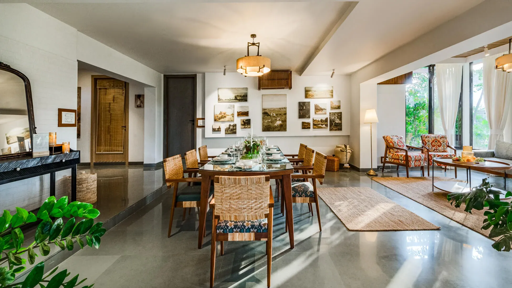 Dining & Living Area | Rigveda Villa | Lonavala