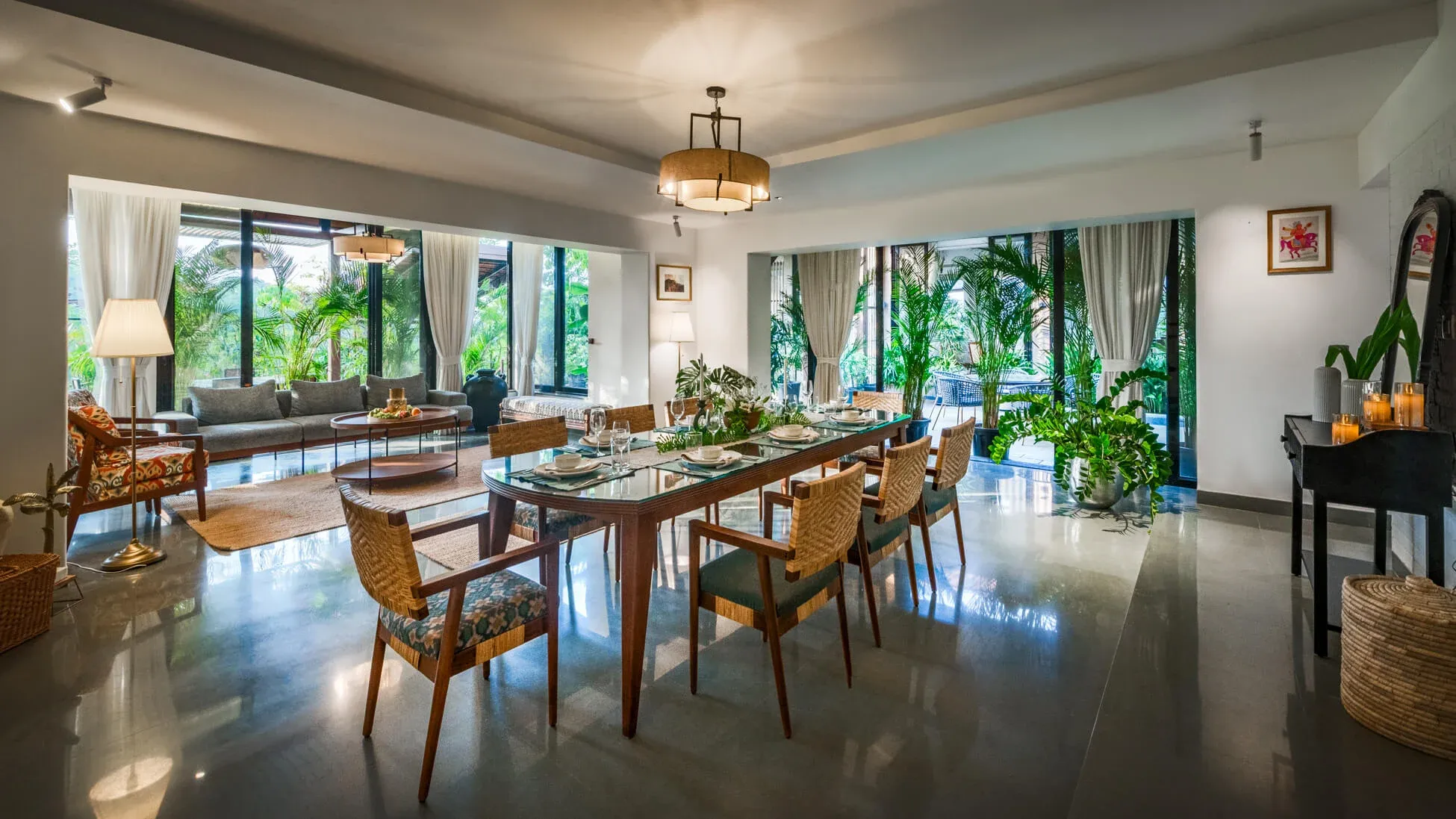 Dining & Living Area | Rigveda Villa | Lonavala