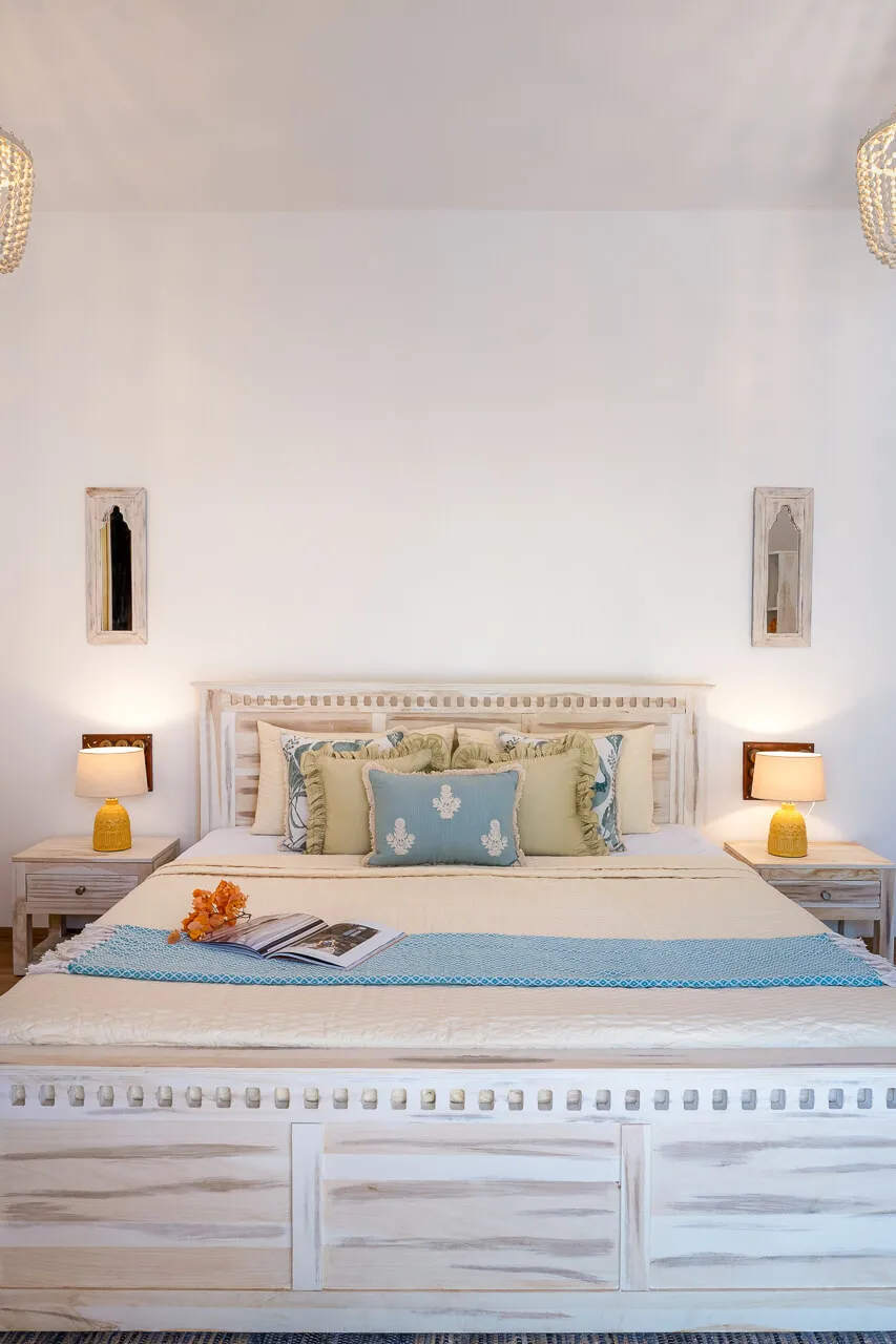 Pool-facing bedroom | Villa Santorini in Alibaug