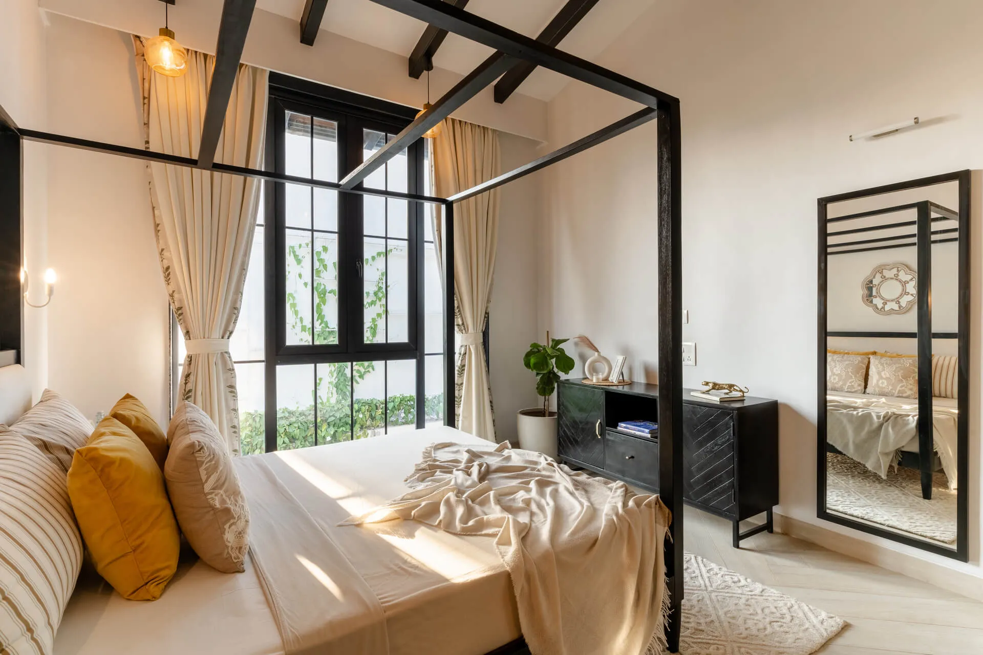 Bedroom with views | Siena A - Villa In Alibaug | Lohono Stays
