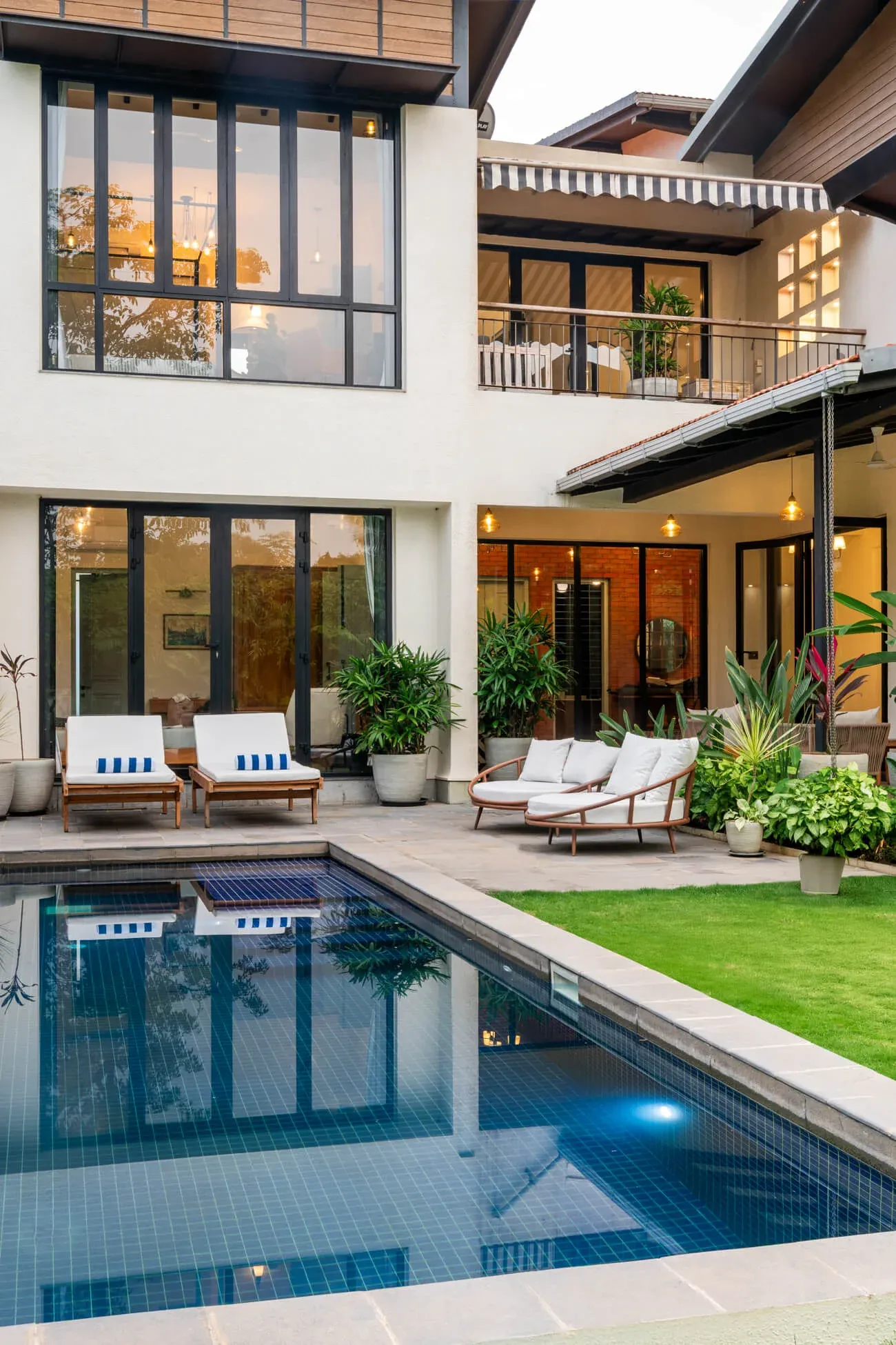 Evening Facade | Siena Villa B by Lohono Stays