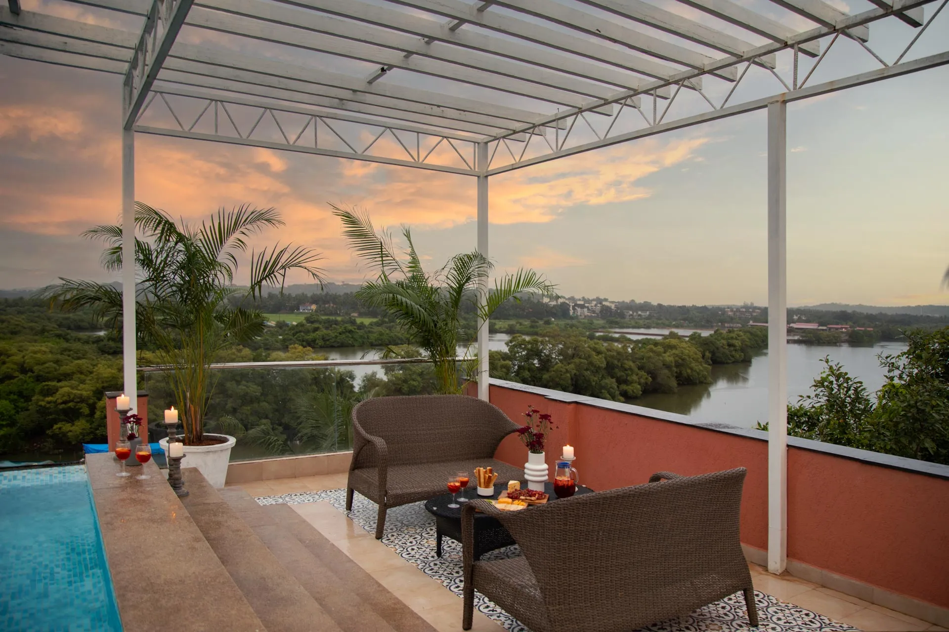 Villa Supan - Poolside area with river view