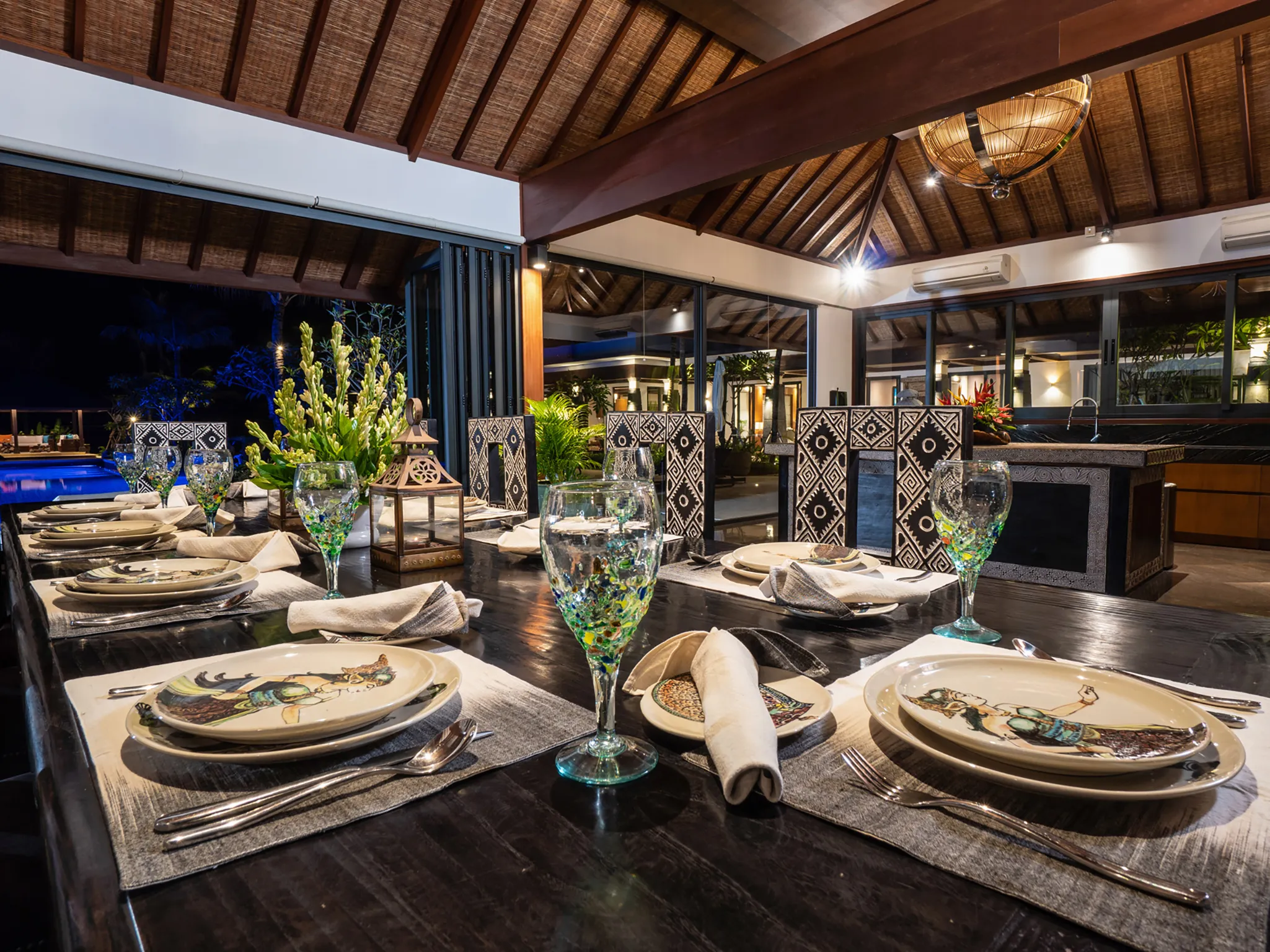 Tirtha Bayu Villa II - Dinner setup