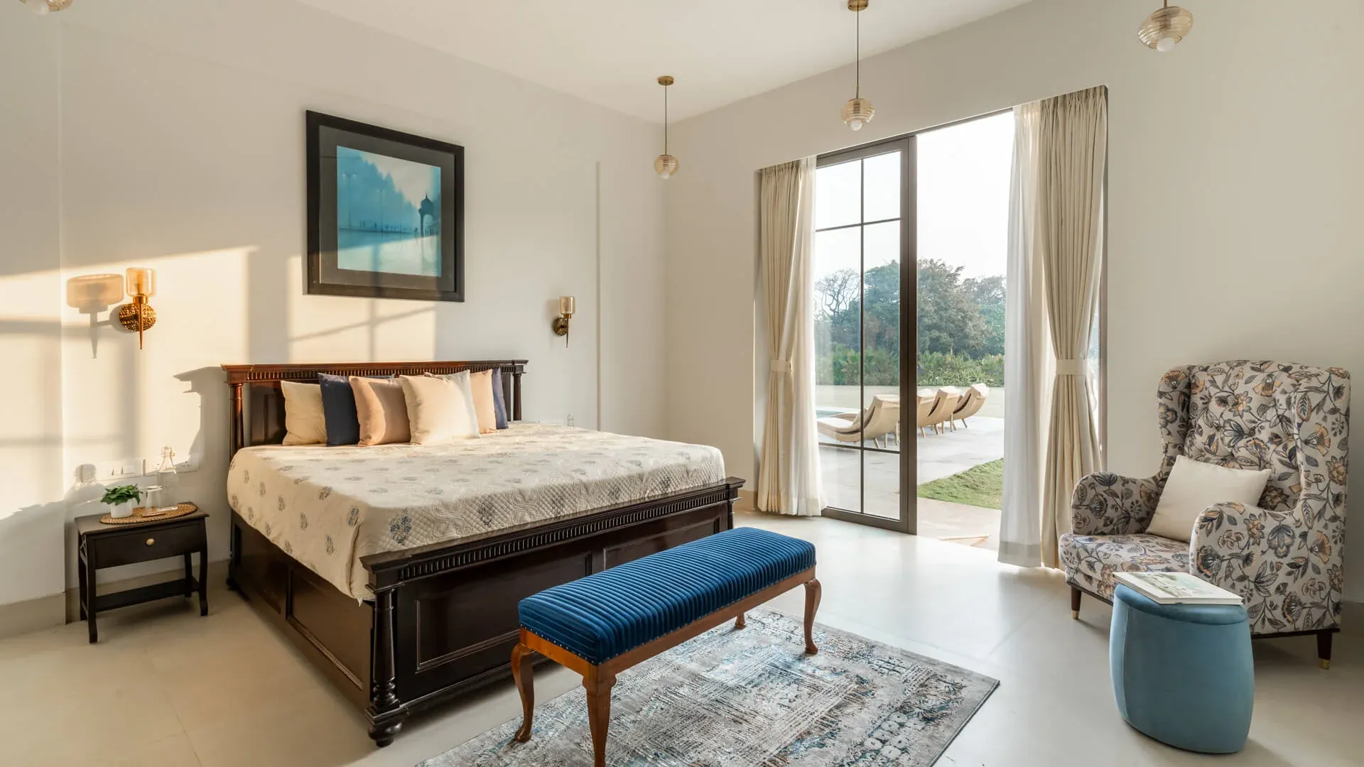 Bedroom with Pool Views | Ushta Villa | Alibaug