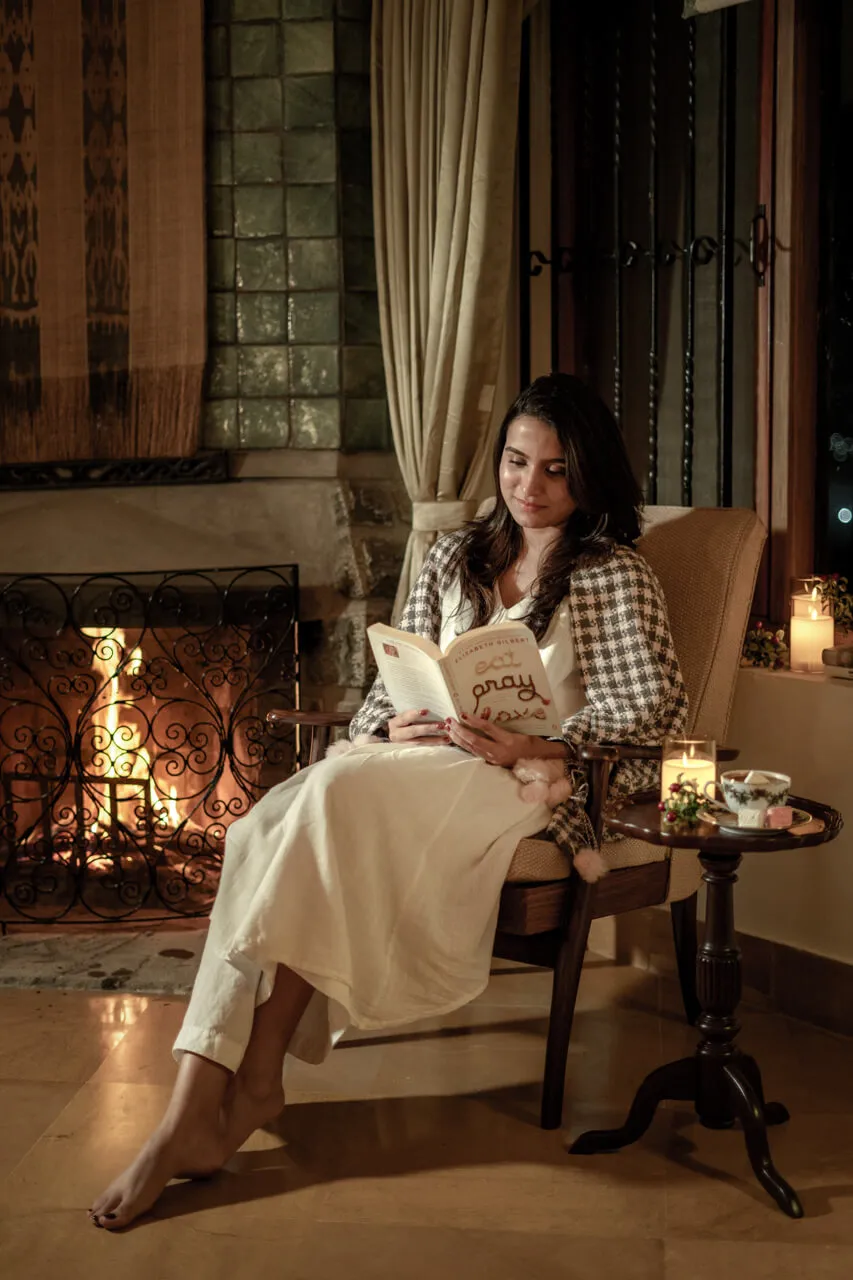 Bedroom Fireplace | Valora Estate by Lohono Stays