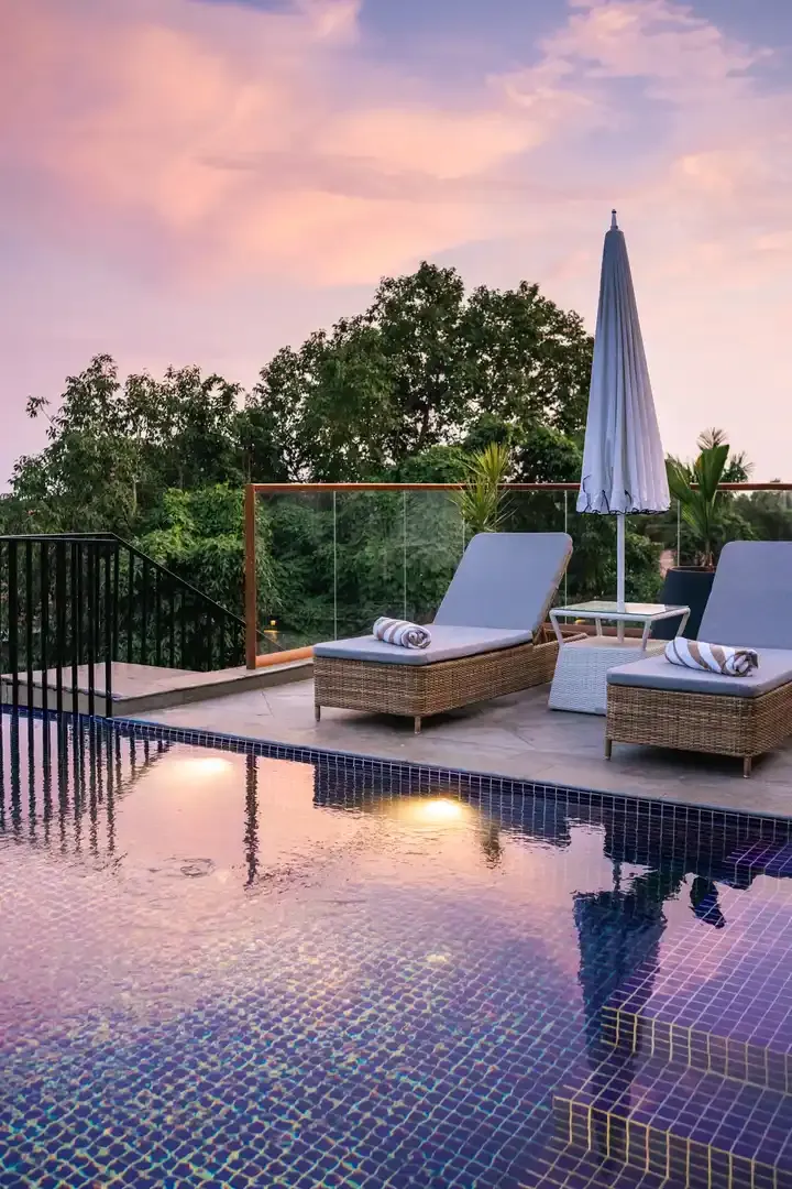 Evening Pool View | Azora Villa, Goa