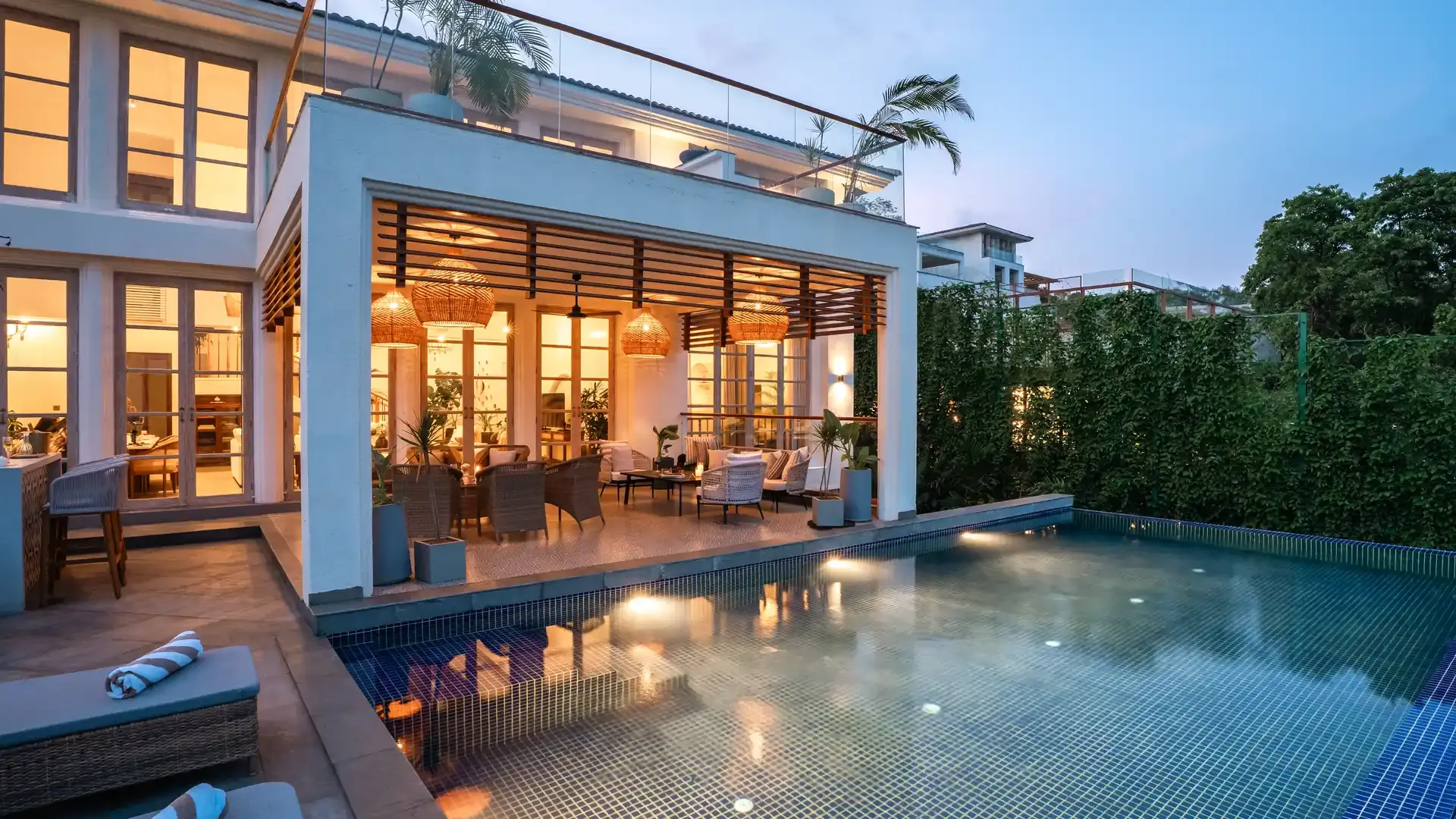 Evening Facade | Azora Villa, Goa