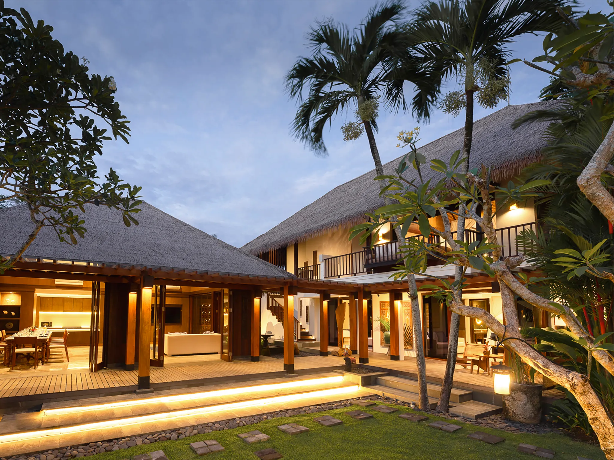 Villa Bangkuang - Closer View of Villa at Dusk