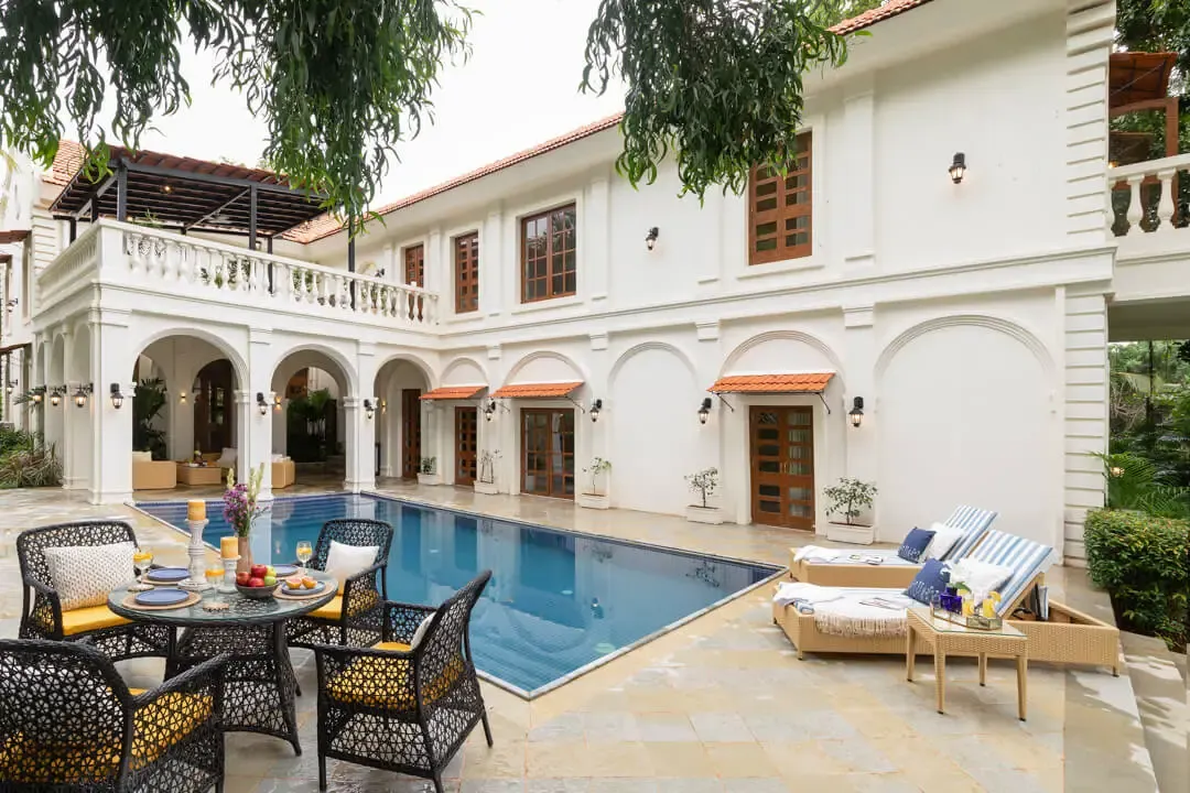 Poolside Facade | Villa Brisa by Lohono Stays 