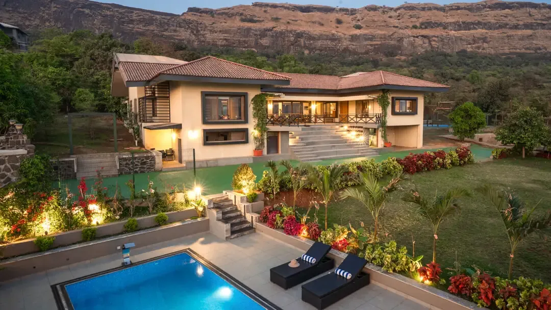 Evening Facade | Villa Myst | Lonavala