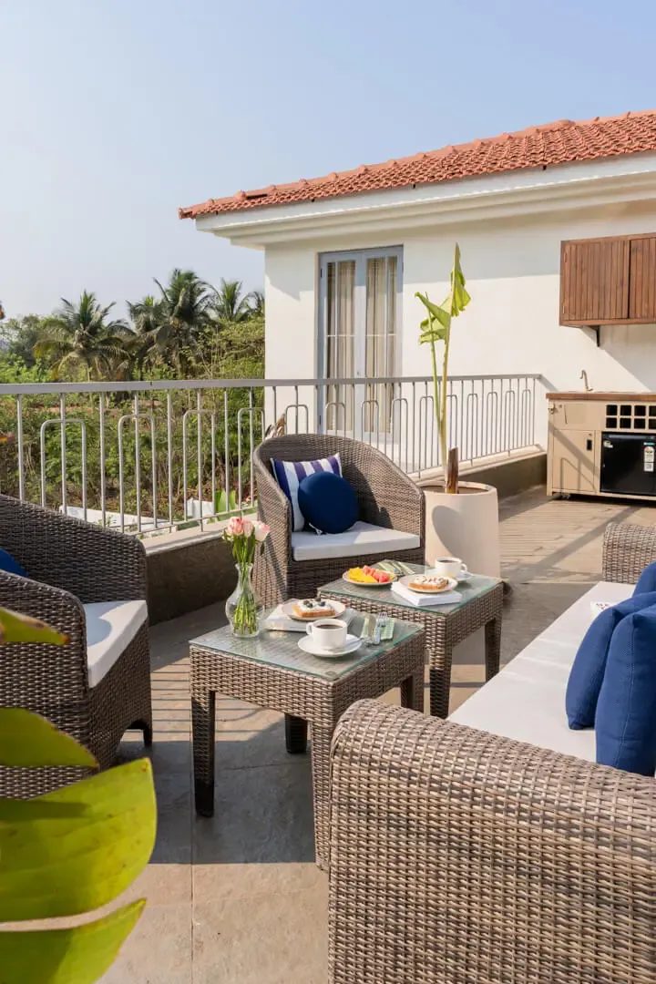 Terrace Seating | Vitalda Serenity Villa, Goa