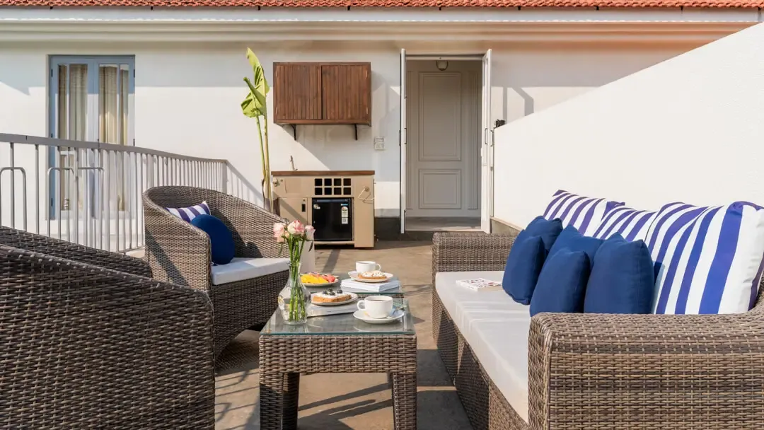 Terrace Seating | Vitalda Serenity Villa, Goa