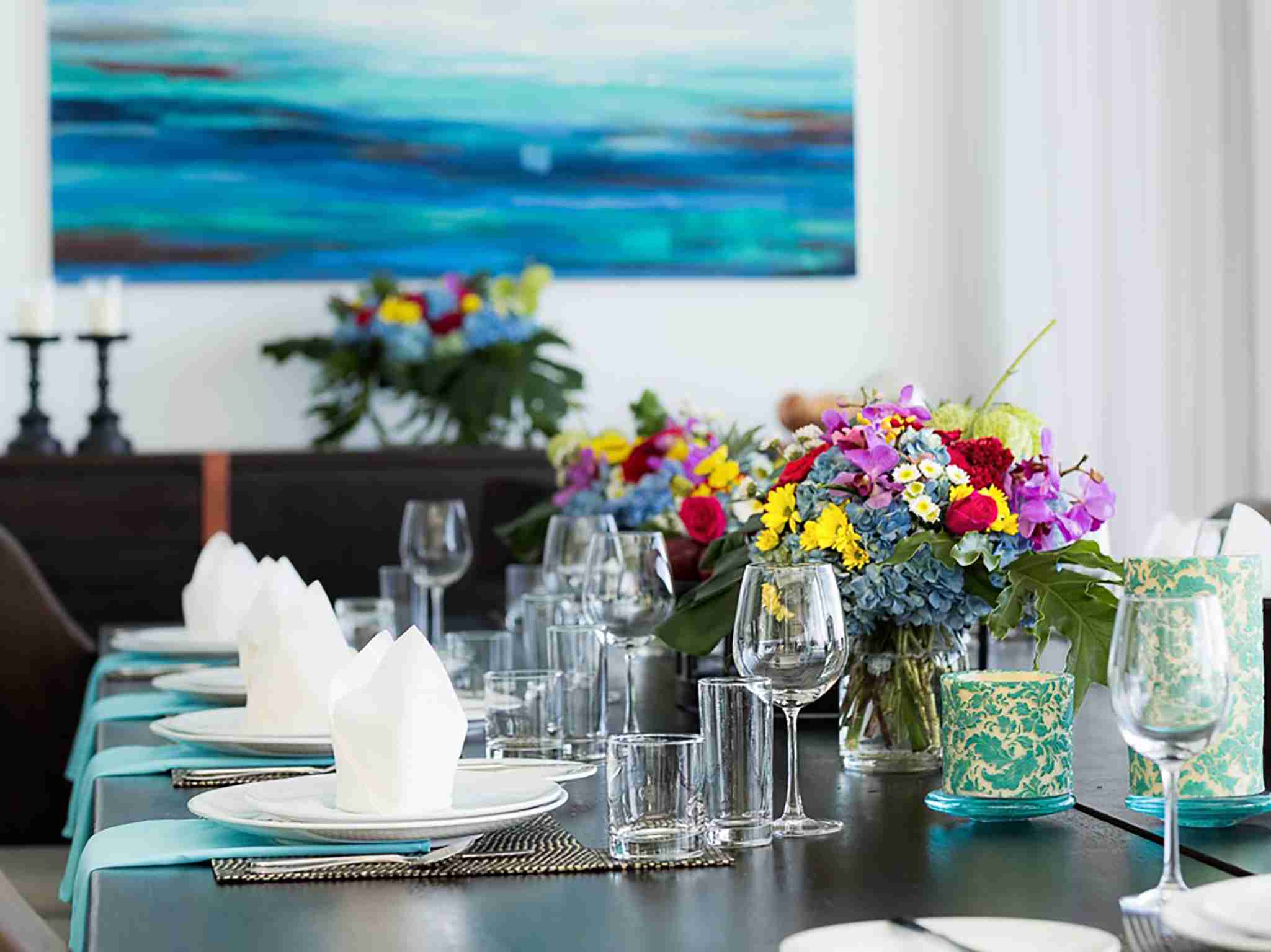 Grand Cliff Front Residence - Dinner table set