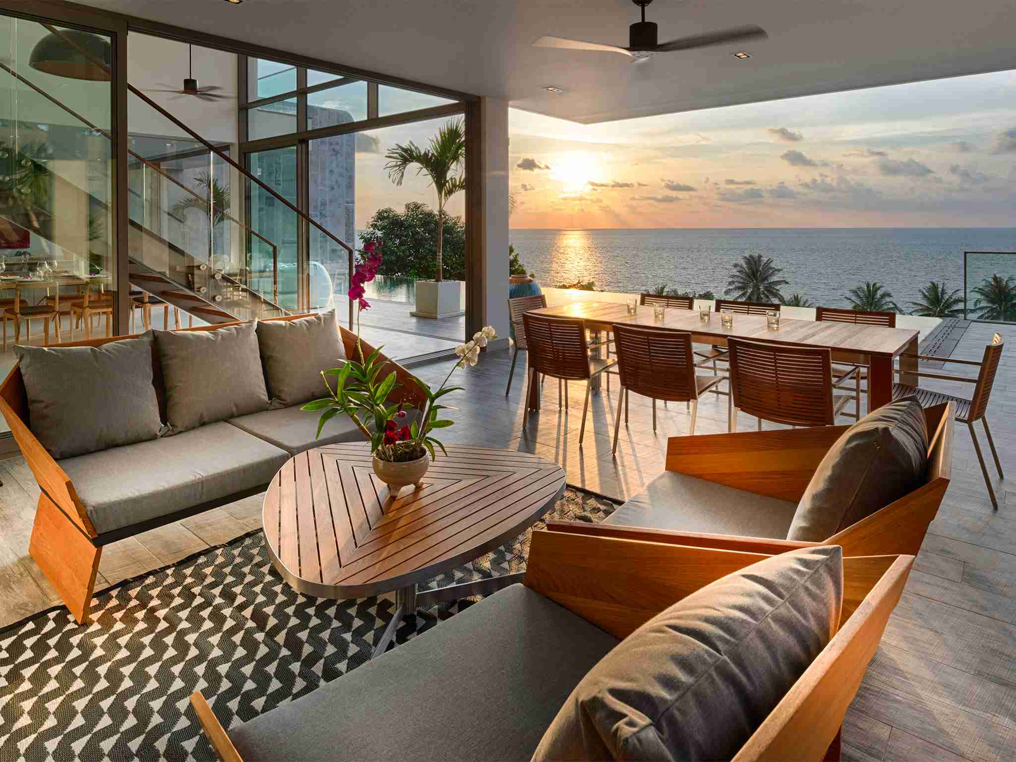 Malaiwana Duplex - Sunset view from outside living and dining area