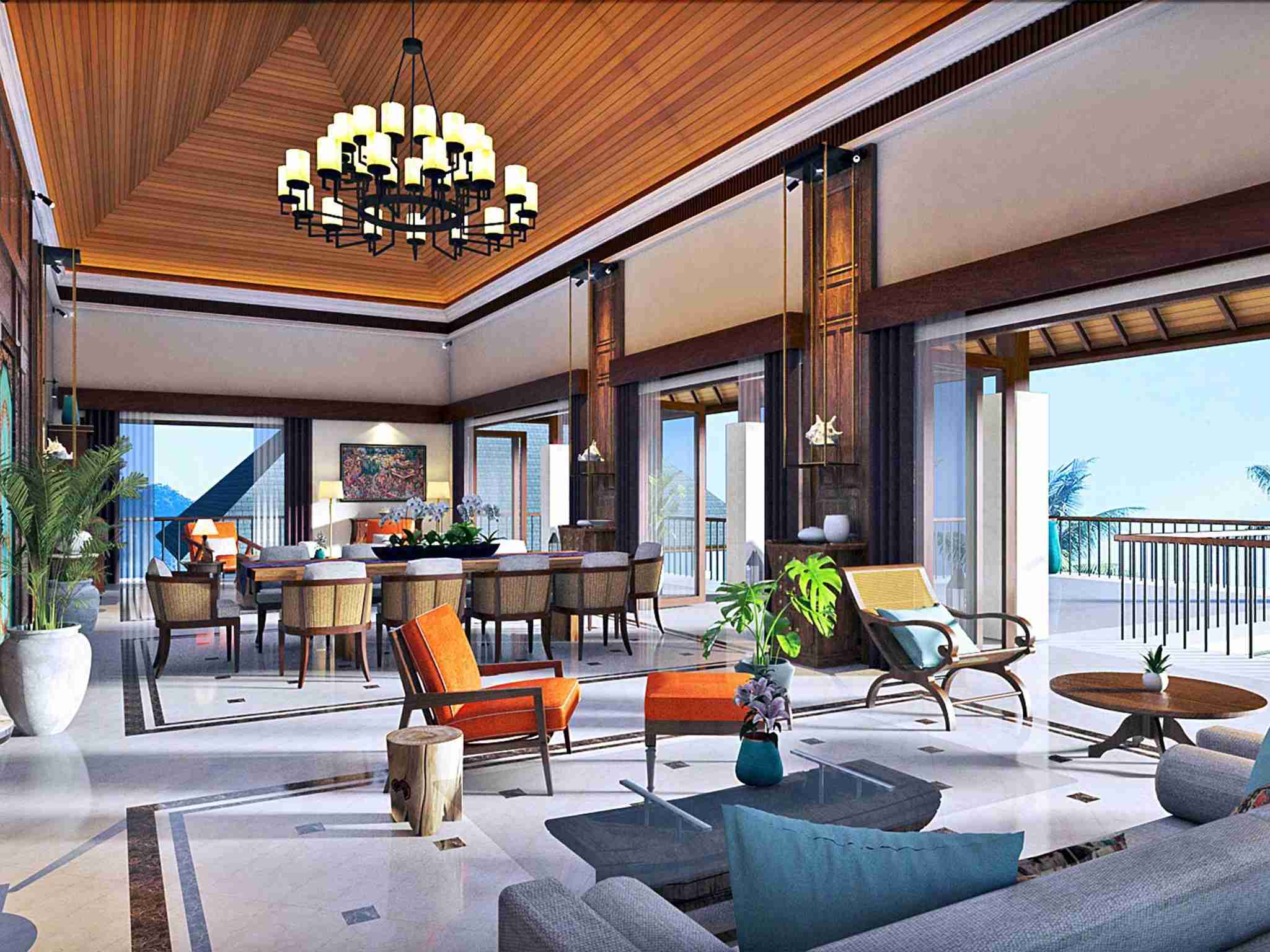 Villa Kailasha - Living and dining area setting