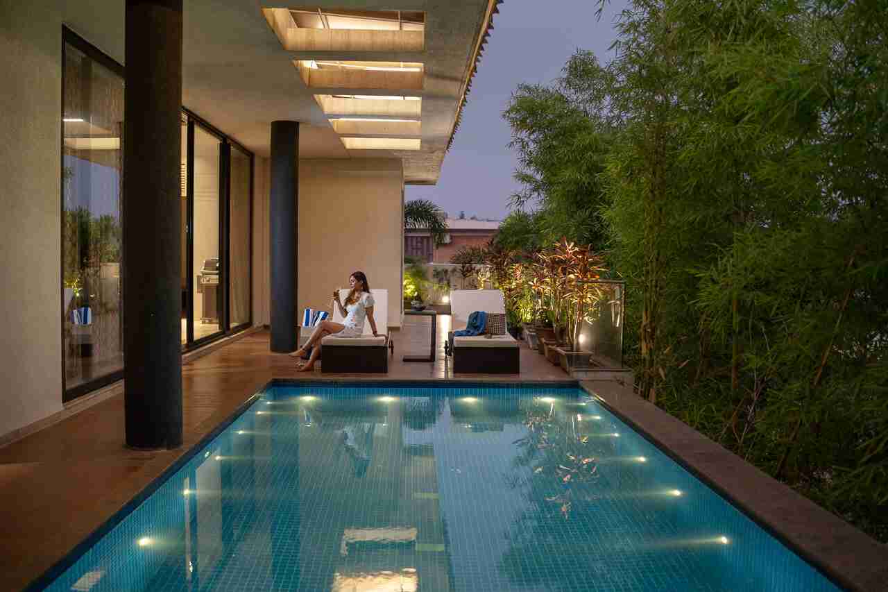 Outdoor Pool Area | Bamboo Breeze by Lohono Stays