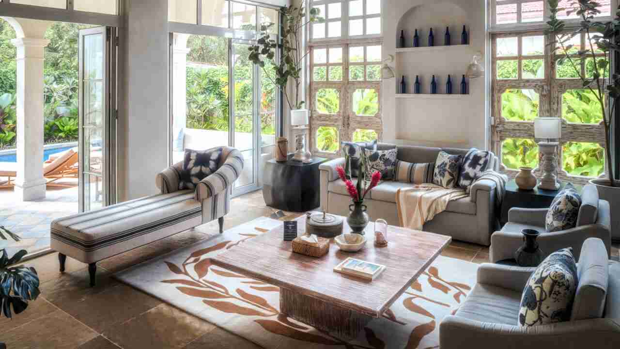 Living Area | Calisto Villa E by Lohono Stays