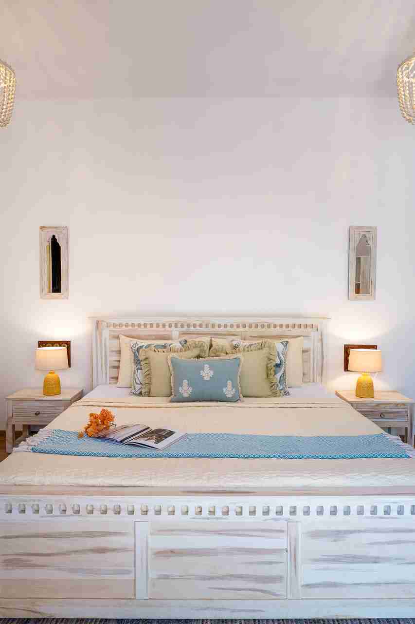 Pool-facing bedroom | Villa Santorini in Alibaug