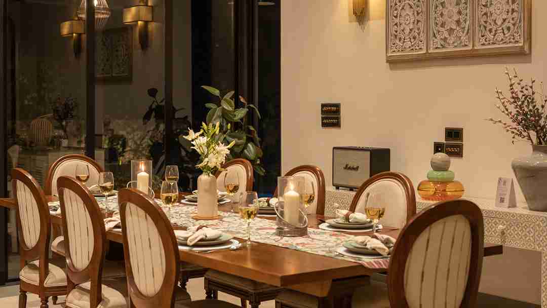 Dine with a pool-view |  Siena D Villa in Alibaug