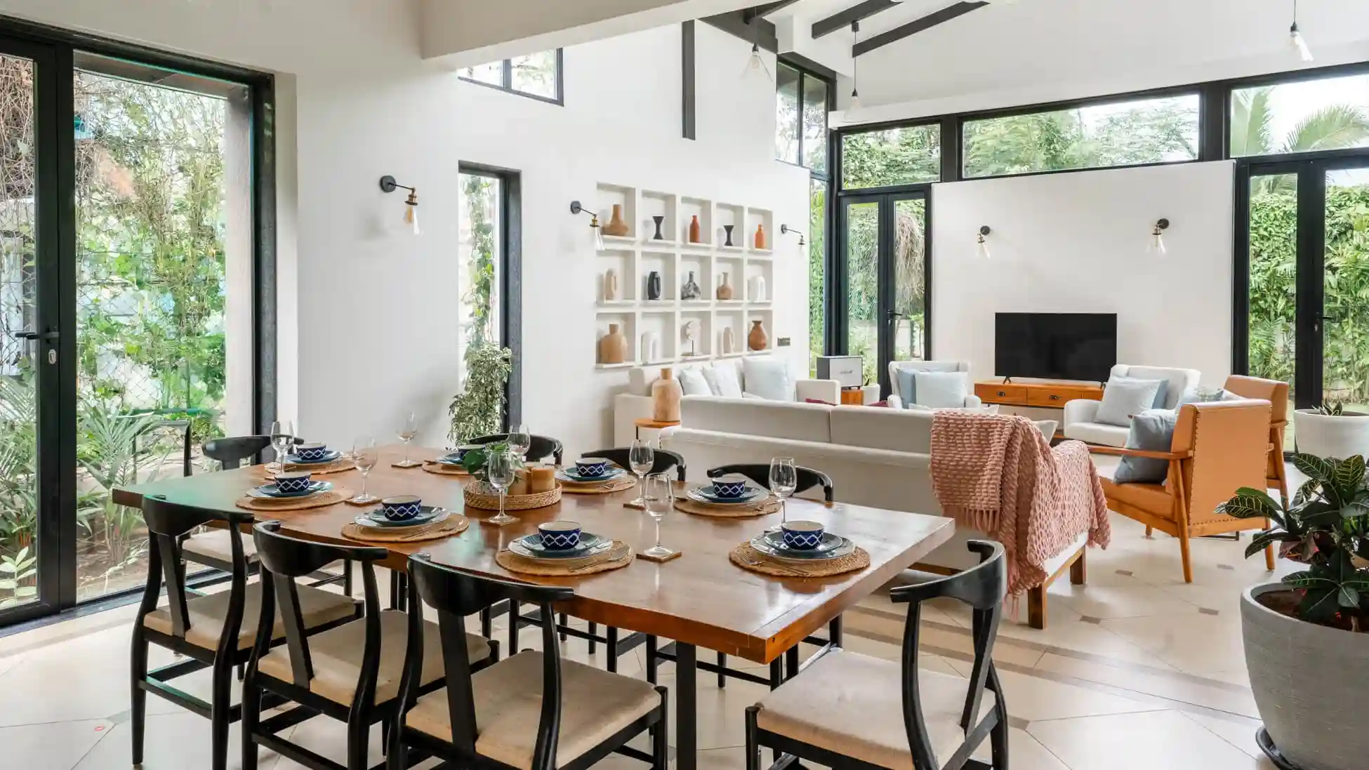 Dining & Living Area | Villa In Alibaug - Siena Villa B