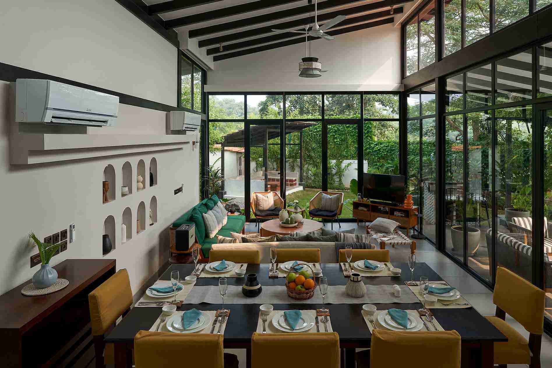 Modern Dining Area with Nature View - Sienna | Lohono Stays
