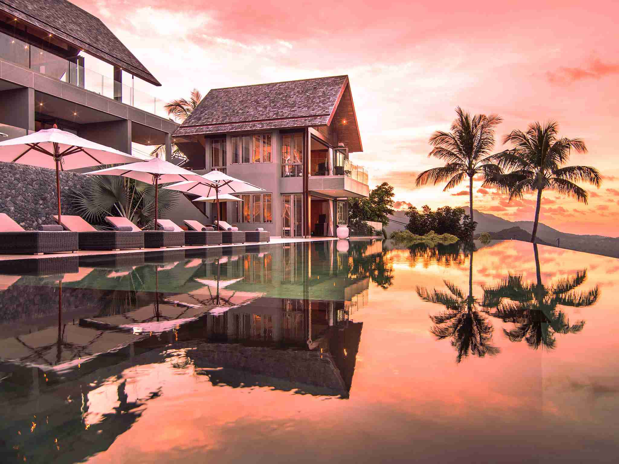 Villa Suralai - Beautiful sunset pool view