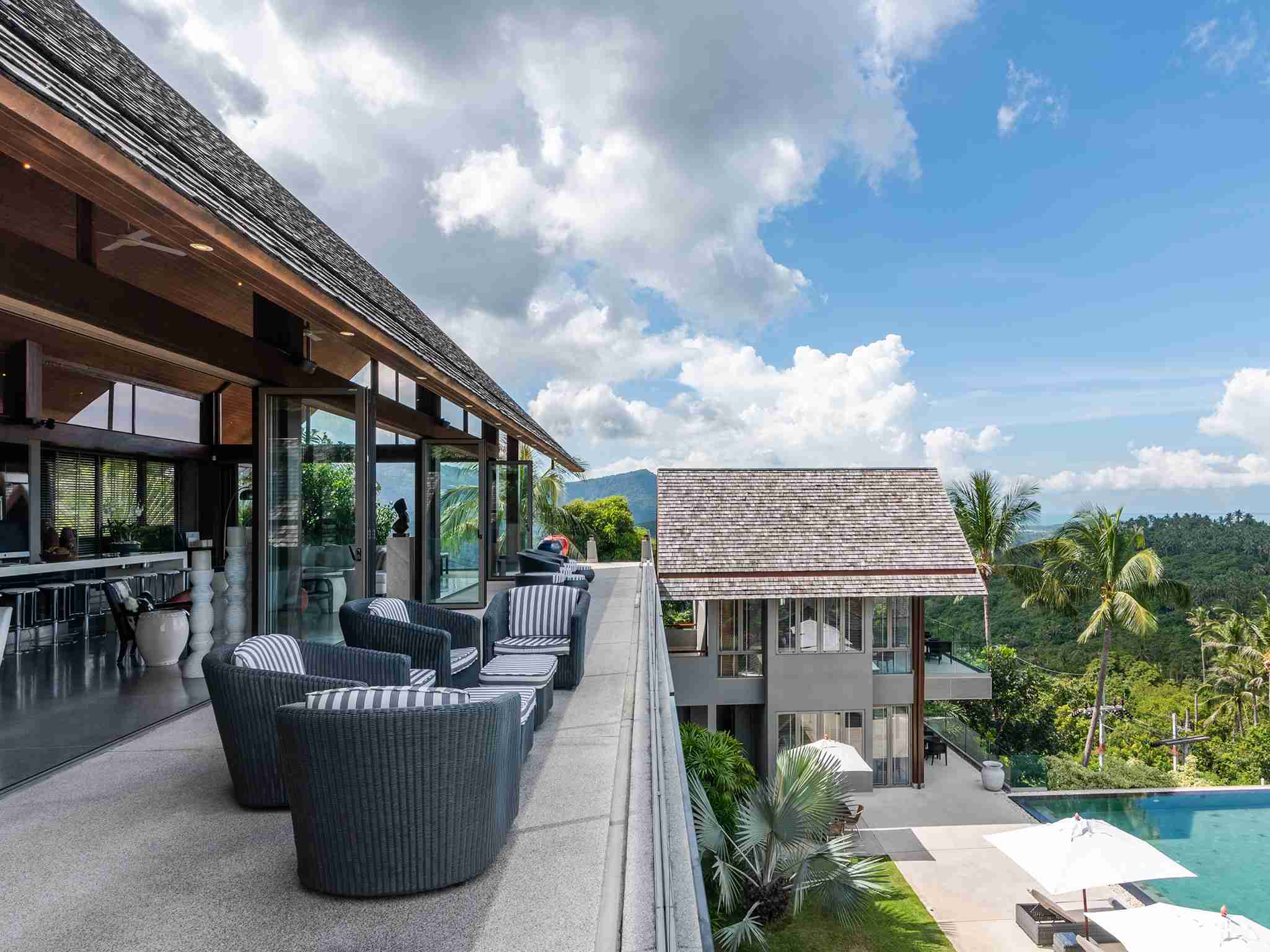 Villa Suralai - Top-level terrace view