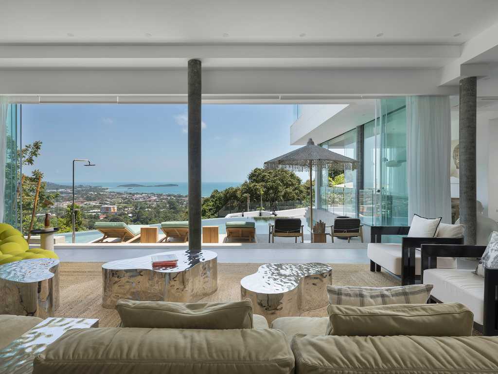 Golden Lotus - Villa Vie - Living room view of pristine Chaweng Beach