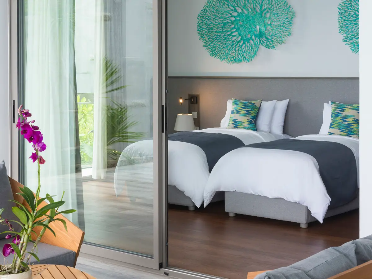 Malaiwana Duplex - Lower twin bedroom